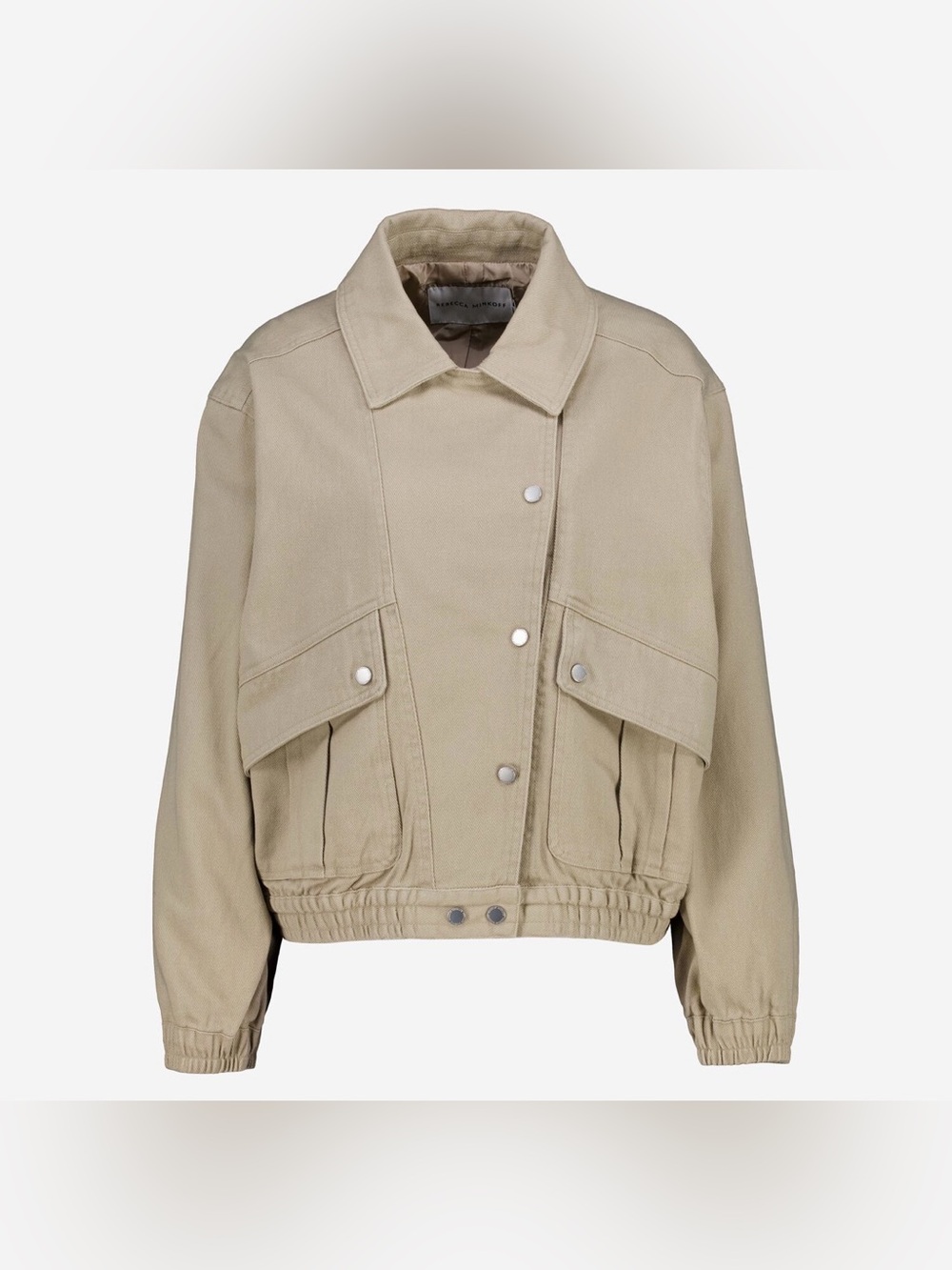 Rebecca Minkoff Cotton Denim Cargo Jacket With Snap Buttons